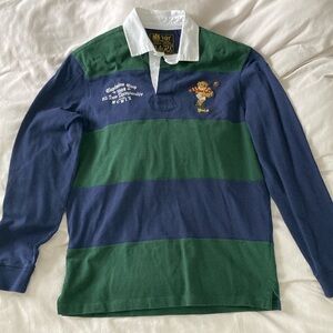 Polo Ralph Lauren Green and Blue Rugby Shirt